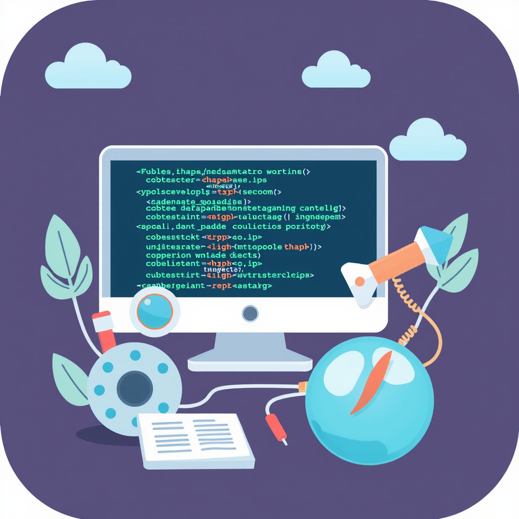 Development environment icon showing code and development tools