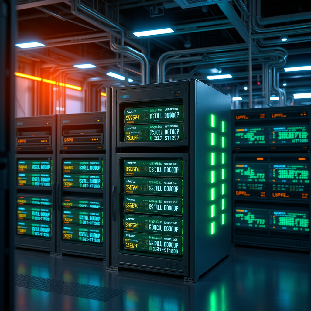 Database server with multiple database instances and high-performance storage systems for enterprise applications