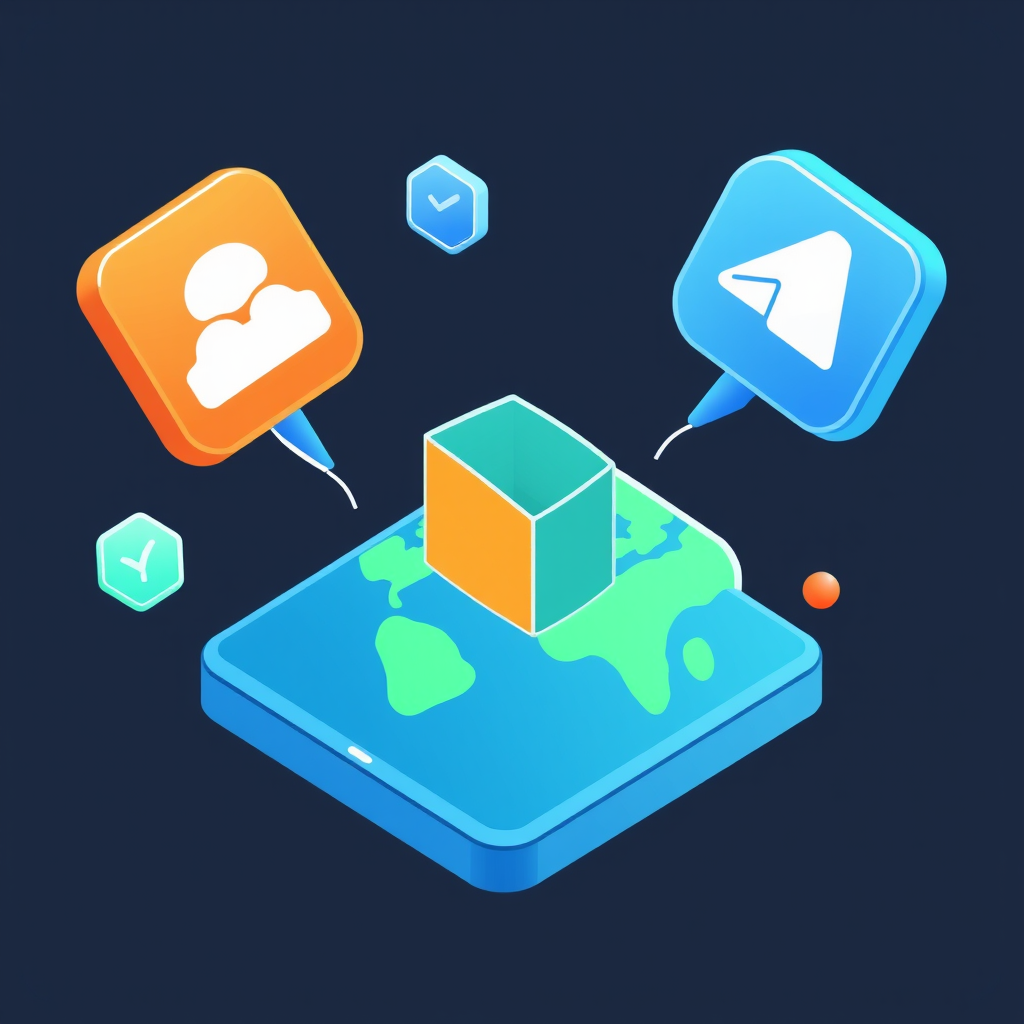 Application hosting icon showing mobile and web applications